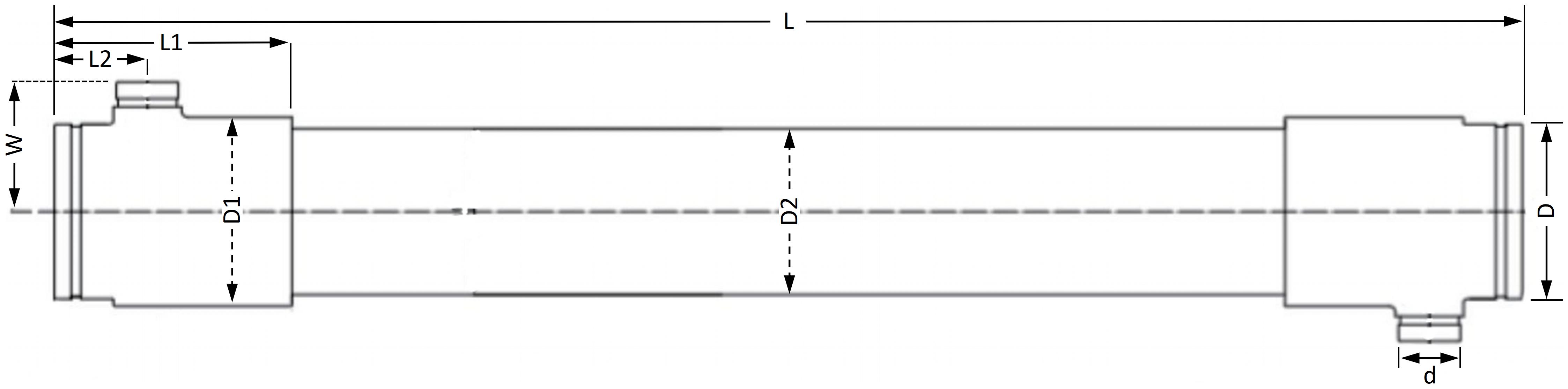 Tubular Membrane Dimensions Tubular Membrane Module Dimensions