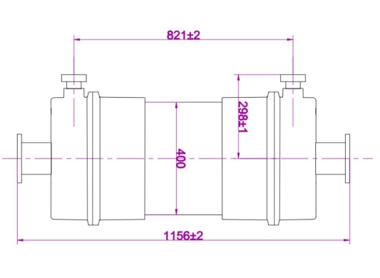 3M LiquiCel EXF-14x28 X50 Equivalent Membrane Contactor Dimensions