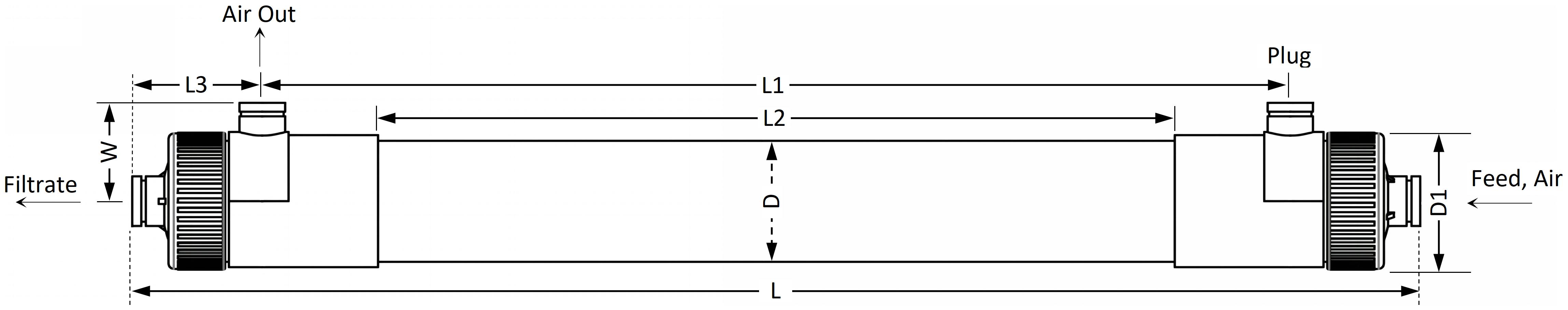 Toray UF Membrane HFU-2020AN Replacement Equivalent Dimension